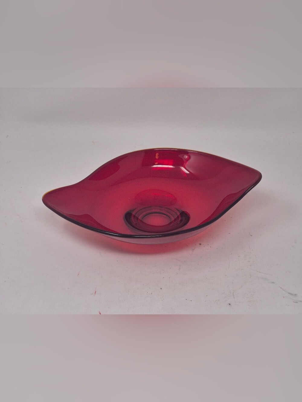 Viking Red Candy Dish MCM Art Glass